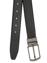 Load image into Gallery viewer, Men's Diagonal Texture Black & Brown Reversiable Belt