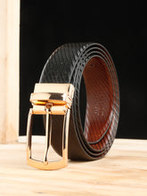 Load image into Gallery viewer, Men's Diagonal Texture Black & Brown Reversiable Belt