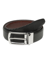 Load image into Gallery viewer, Men's Diagonal Texture Black & Brown Reversiable Belt
