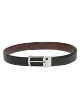 Load image into Gallery viewer, Men's Diagonal Texture Black & Brown Reversiable Belt