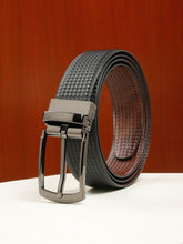 Load image into Gallery viewer, Men's Classic Texture Finish Black & Brown Leather Reversiable Belt