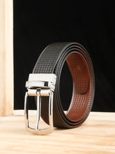 Load image into Gallery viewer, Men's Classic Texture Finish Black & Brown Leather Reversiable Belt