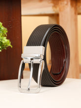 Load image into Gallery viewer, Men's Texture Finish Black & Brown Leather Reversiable Belt