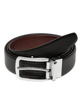 Load image into Gallery viewer, Men's Texture Finish Black & Brown Leather Reversiable Belt