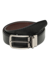 Load image into Gallery viewer, Men's Classic Texture Finish Black & Brown Leather Reversiable Belt