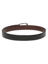 Load image into Gallery viewer, Men's Classic Texture Finish Black & Brown Leather Reversiable Belt