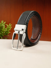 Load image into Gallery viewer, Men's Diagonal Texture Black & Brown Reversiable Belt