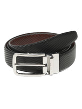 Load image into Gallery viewer, Men's Diagonal Texture Black & Brown Reversiable Belt