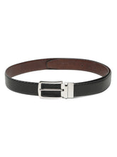 Load image into Gallery viewer, Men's Diagonal Texture Black & Brown Reversiable Belt
