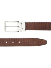 Load image into Gallery viewer, Men's Diagonal Texture Black & Brown Reversiable Belt