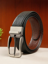 Load image into Gallery viewer, Men's Texture Finish Black & Brown Leather Reversiable Belt