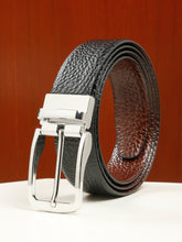 Load image into Gallery viewer, Men's Texture Finish Black & Brown Leather Reversiable Belt