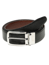 Load image into Gallery viewer, Men's Texture Finish Black & Brown Leather Reversiable Belt
