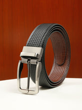 Load image into Gallery viewer, Men's Classic Texture Finish Black & Brown Leather Reversiable Belt