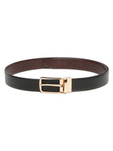 Load image into Gallery viewer, Men's Classic Texture Finish Black & Brown Leather Reversiable Belt