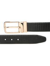 Load image into Gallery viewer, Men's Classic Texture Finish Black & Brown Leather Reversiable Belt