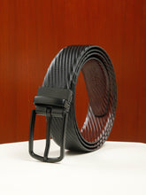 Load image into Gallery viewer, Men's Diagonal Texture Black & Brown Reversiable Belt