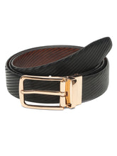 Load image into Gallery viewer, Men's Diagonal Texture Black & Brown Reversiable Belt