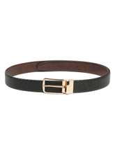 Load image into Gallery viewer, Men's Diagonal Texture Black & Brown Reversiable Belt