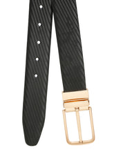 Load image into Gallery viewer, Men's Diagonal Texture Black & Brown Reversiable Belt