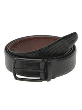 Load image into Gallery viewer, Men's Texture Black & Brown Leather Reversiable Belt