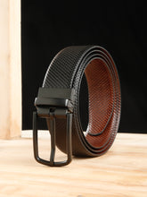 Load image into Gallery viewer, Men's Texture Black & Brown Leather Reversiable Belt