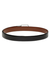 Load image into Gallery viewer, Men's Black & Tan Solid Reversible Leather Belt