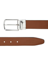 Load image into Gallery viewer, Men's Black & Tan Solid Reversible Leather Belt