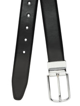 Load image into Gallery viewer, Men's Black & Tan Solid Reversible Leather Belt