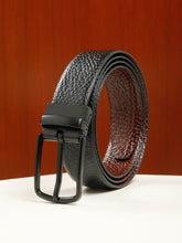 Load image into Gallery viewer, Men's Texture Finish Black & Brown Leather Reversiable Belt