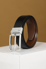 Load image into Gallery viewer, Men's Black & Brown Texture Reversible Leather Belt