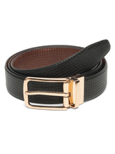 Load image into Gallery viewer, Men's Classic Texture Finish Black & Brown Leather Reversiable Belt