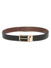 Load image into Gallery viewer, Men's Classic Texture Finish Black & Brown Leather Reversiable Belt