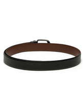 Load image into Gallery viewer, Men's Texture Formal Reversiable Black & Brown Leather Belt