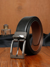 Load image into Gallery viewer, Men's Texture Formal Reversiable Black & Brown Leather Belt