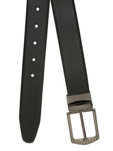 Load image into Gallery viewer, Men's Texture Formal Reversiable Black & Brown Leather Belt