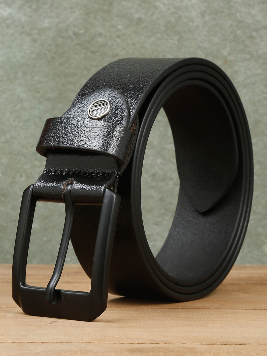 Men Vintage Black Leather Casual belt