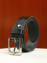 Load image into Gallery viewer, Men's Black Smoth Texture Leather Casual Belt