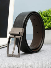Load image into Gallery viewer, Men's Genuine Black & Brown Leather Reversible Belt