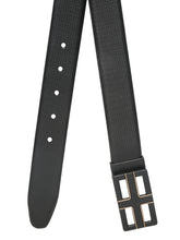 Load image into Gallery viewer, Teakwood Leather Men Textured Black-Gold Belt