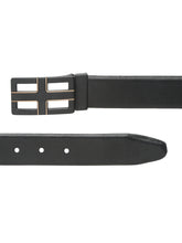 Load image into Gallery viewer, Teakwood Leather Men Textured Black-Gold Belt
