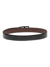 Load image into Gallery viewer, Teakwood Leather Men Textured Black-Silver Belt