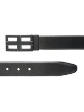 Load image into Gallery viewer, Teakwood Leather Men Textured Black-Silver Belt