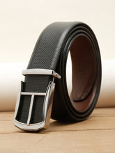 Load image into Gallery viewer, Teakwood Leather Men Textured Black Belt