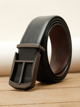 Load image into Gallery viewer, Teakwood Leather Men Textured Black Belt