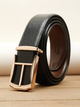 Load image into Gallery viewer, Teakwood Leather Men Textured Black Belt
