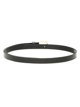 Load image into Gallery viewer, Women's Classic Black Leather Belt with Polished Gold Buckle