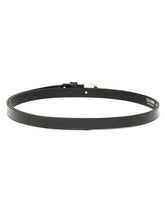 Load image into Gallery viewer, Women's Minimal Black Leather Belt With Golden Buckle