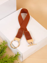 Load image into Gallery viewer, Women tan interlock stretchable waist belt (One Size)