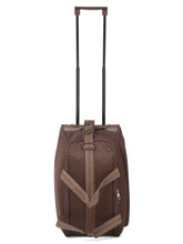 Load image into Gallery viewer, Brown Printed Small Duffel Trolley Bag